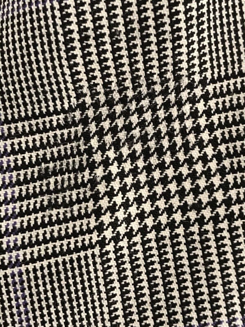 Houndstooth check after invisible repair